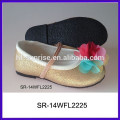 SR-14WFL2225 la flor linda al por mayor embroma el zapato ocasional del cabrito del zapato del cabrito de los zapatos para las muchachas